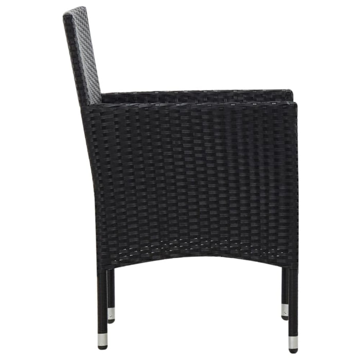 4 Piece Garden Lounge Set with Cushions Poly Rattan Black