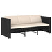 4 Piece Garden Lounge Set with Cushions Poly Rattan Black