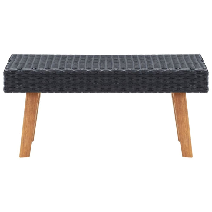 4 Piece Garden Lounge Set with Cushions Poly Rattan Black