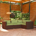 4 Piece Garden Lounge Set with Cushions Poly Rattan Brown