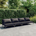 4 Piece Garden Lounge Set with Cushions Poly Rattan Dark