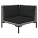 4 Piece Garden Lounge Set with Cushions Poly Rattan Dark