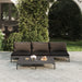 4 Piece Garden Lounge Set with Cushions Poly Rattan Dark