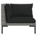 4 Piece Garden Lounge Set with Cushions Poly Rattan Dark