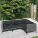4 Piece Garden Lounge Set with Cushions Poly Rattan Dark