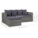 4 Piece Garden Lounge Set with Cushions Poly Rattan Grey