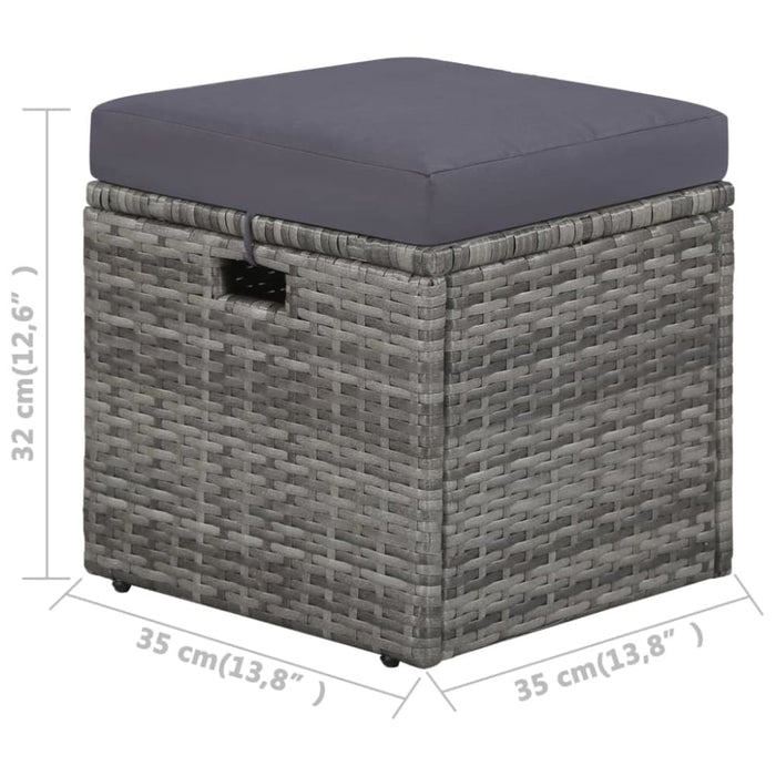 4 Piece Garden Lounge Set with Cushions Poly Rattan Grey