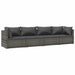4 Piece Garden Lounge Set with Cushions Poly Rattan Grey