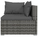 4 Piece Garden Lounge Set with Cushions Poly Rattan Grey