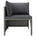 4 Piece Garden Lounge Set with Cushions Poly Rattan Grey