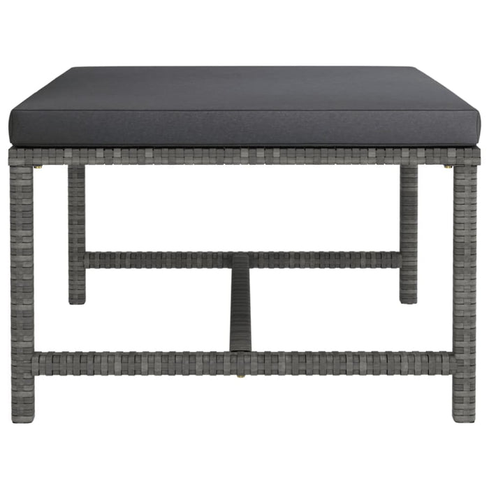 4 Piece Garden Lounge Set with Cushions Poly Rattan Grey