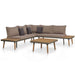 4 Piece Garden Lounge Set with Cushions Solid Acacia Wood
