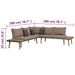 4 Piece Garden Lounge Set with Cushions Solid Acacia Wood