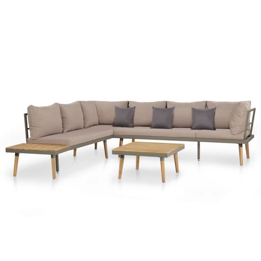 4 Piece Garden Lounge Set with Cushions Solid Acacia Wood