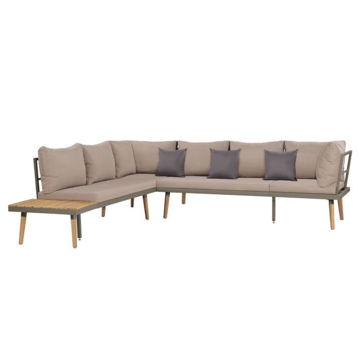 4 Piece Garden Lounge Set with Cushions Solid Acacia Wood