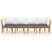 4 Piece Garden Lounge Set with Cushions Solid Acacia Wood