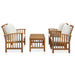 4 Piece Garden Lounge Set with Cushions Solid Acacia Wood