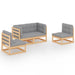 4 Piece Garden Lounge Set with Cushions Solid Pinewood