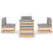 4 Piece Garden Lounge Set with Cushions Solid Pinewood