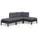 4 Piece Garden Lounge Set with Cushions Solid Pinewood
