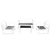 4 Piece Garden Lounge Set with Cushions Steel White Axnlt
