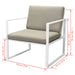 4 Piece Garden Lounge Set with Cushions Steel White Axnlt