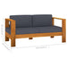 4 Piece Garden Lounge Set with Dark Grey Cushions Acacia
