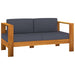4 Piece Garden Lounge Set with Dark Grey Cushions Acacia