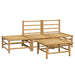4 Piece Garden Lounge Set with Light Grey Cushions Bamboo