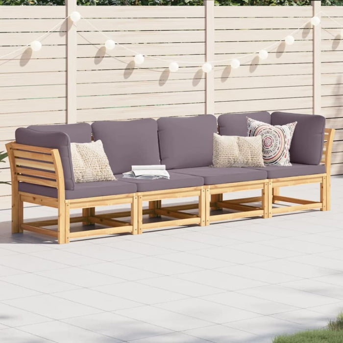 4 Piece Garden Lounge Set With Cushions Solid Wood Acacia