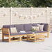 4 Piece Garden Lounge Set With Cushions Solid Wood Acacia
