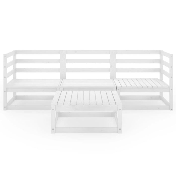 4 Piece Garden Lounge Set White Solid Pinewood Tbiptxp