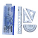 4 Piece Geometry Ruler Set