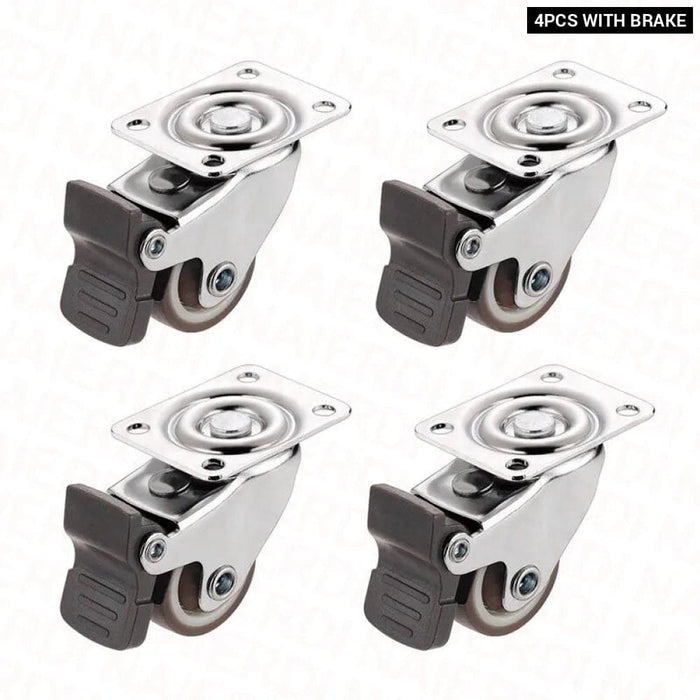 4 Piece Heavy Duty Swivel Casters With Brake For Furniture