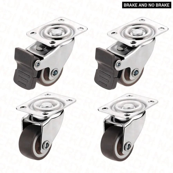 4 Piece Heavy Duty Swivel Casters With Brake For Furniture