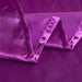 4 Piece Luxury Purple Satin Fitted Sheet Set