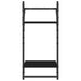 4 Piece Wall Shelf Set with Bars Black Engineered Wood