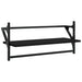 4 Piece Wall Shelf Set with Bars Black Engineered Wood