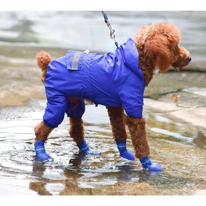 4 Piece Waterproof Non Slip Dog Rain Shoes