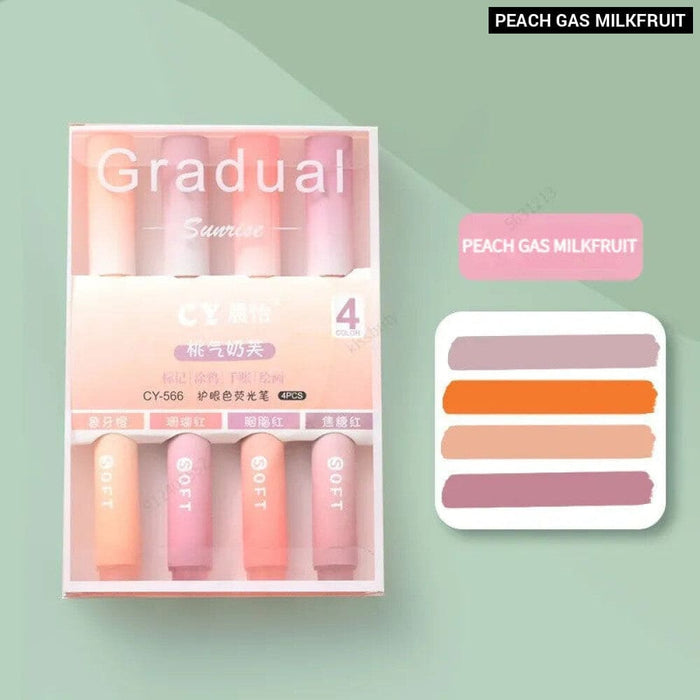 4 Pieces Kawaii Highlighter Pens Set Diy Spot Liner Marker