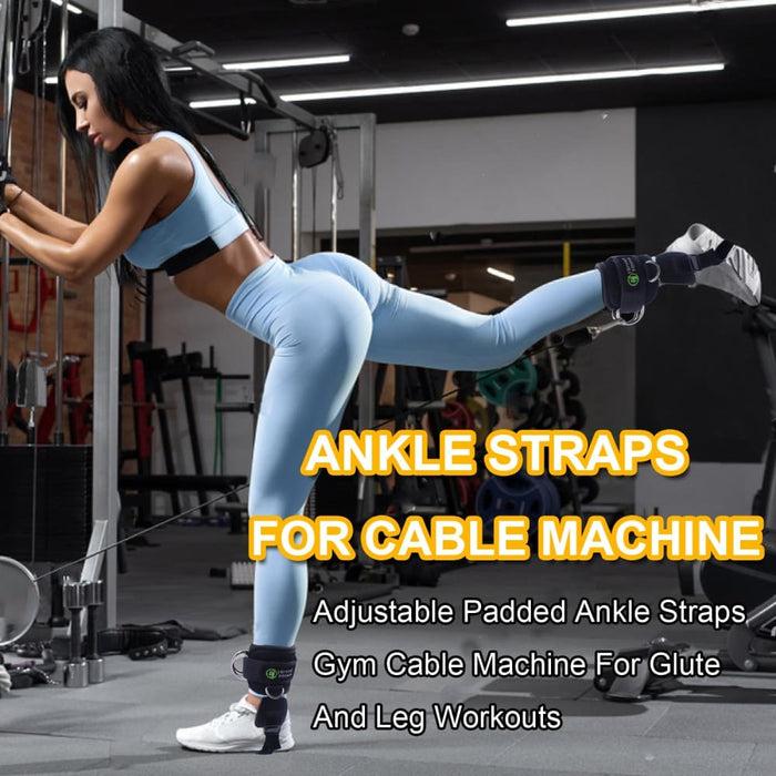 4 D-rings Adjustable Ankle Straps for Cable Machines