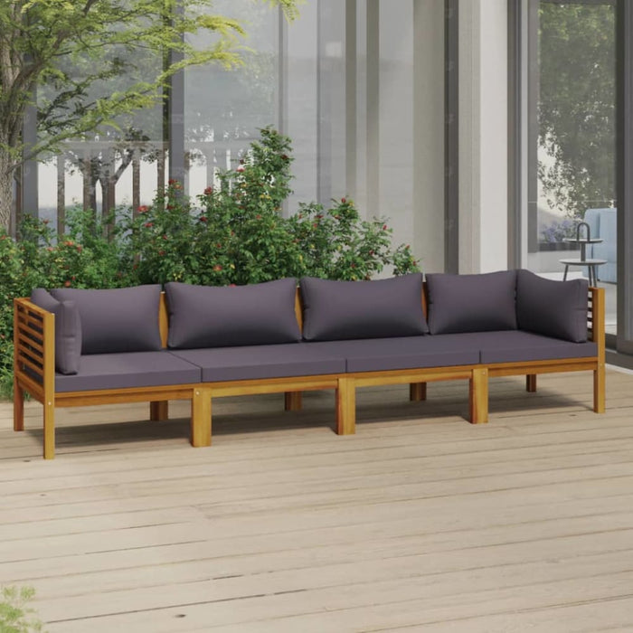 4-seater Garden Sofa with Cushion Solid Acacia Wood Tbnlkbo