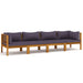 4-seater Garden Sofa with Cushion Solid Acacia Wood Tbnlkbo