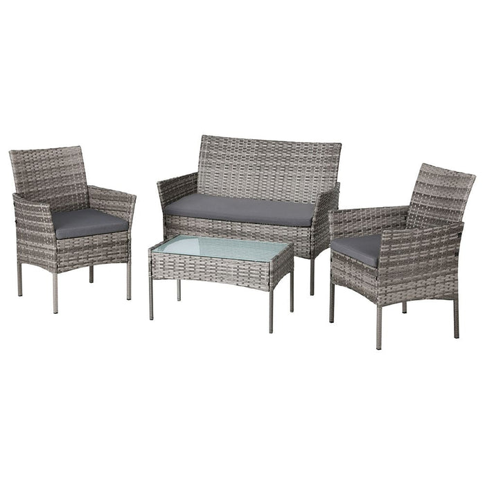 4 Seater Outdoor Sofa Set Wicker Setting Table Chair