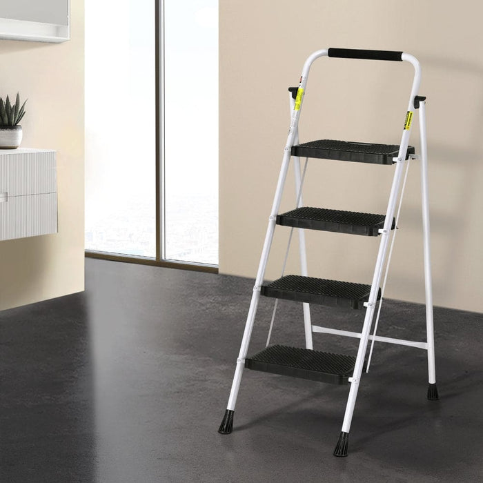 4 Step Ladder Multi-purpose Folding Steel Light Weight
