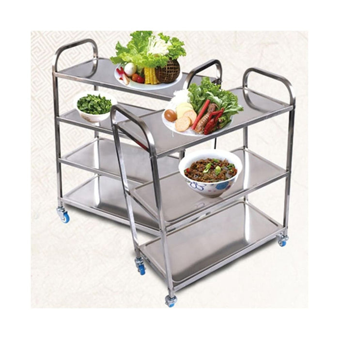 2x 4 Tier 950x500x1220 Stainless Steel Kitchen Dining Food