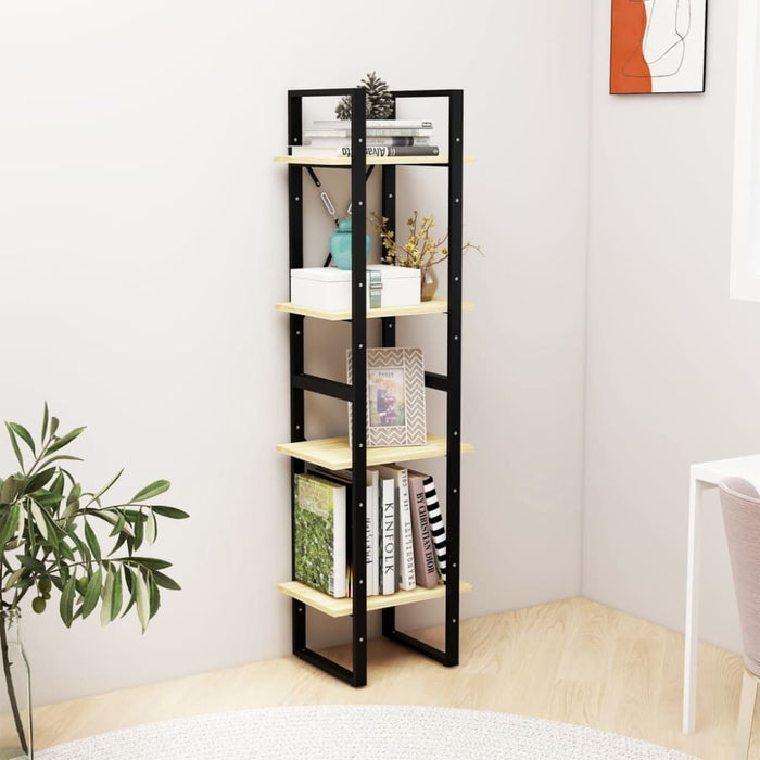 4-tier Book Cabinet 40x30x140 Cm Solid Pine Wood Nblaxx