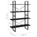 4-tier Book Cabinet Black 100x30x140 Cm Chipboard Nblain