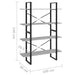 4-tier Book Cabinet Concrete Grey 100x30x140 Cm Chipboard
