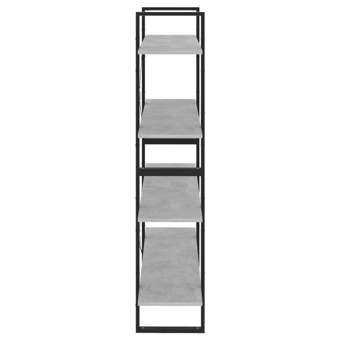 4-tier Book Cabinet Concrete Grey 100x30x140 Cm Chipboard